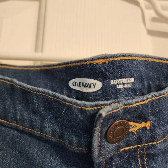 OLD NAVY Denim Boyfriend Jean Shorts Cuffed Distressed Cotton women's size 18 - Picture 3 of 4